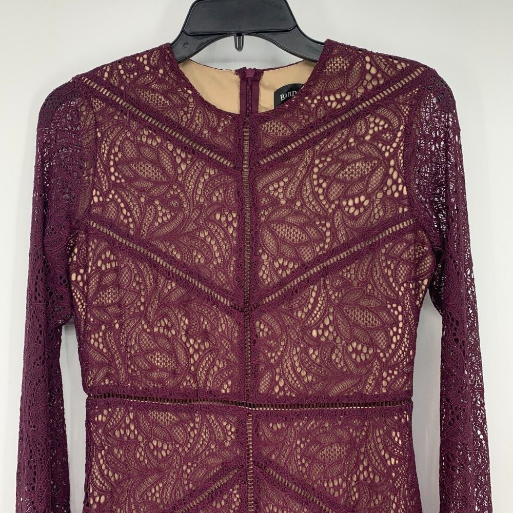 Bardot Dress Sasha Ruffle Lace Burgundy Long Sleeve Revolve - Picture 5 of 14